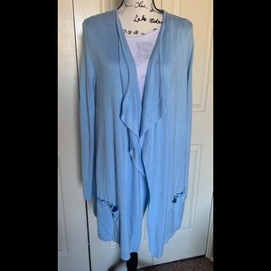 Dana Buchman Baby Blue Open front Sweater